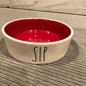 Rae Dunn “sip” bowl with red interior